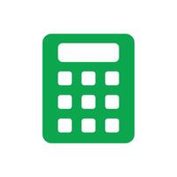 eps10 green vector calculator solid icon isolated on white background. maths calculator filled symbol in a simple flat trendy modern style for your website design, logo, UI, and mobile application