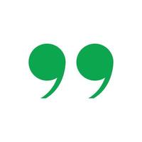 eps10 green vector quotation mark icon isolated on white background. double quotes symbol in a simple flat trendy modern style for your website design, logo, UI, pictogram, and mobile application