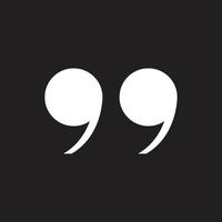 eps10 white vector quotation mark icon isolated on black background. double quotes symbol in a simple flat trendy modern style for your website design, logo, UI, pictogram, and mobile application
