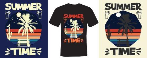 Summer time t-shirt design for summer vector