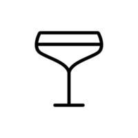 Champagne icon vector. Isolated contour symbol illustration vector