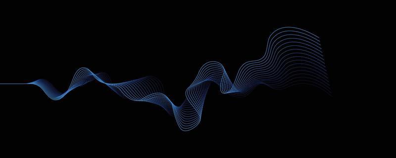 Colorful abstract wave in black background. dynamic abstract line design in modern and luxurious style. panoramic wallpaper design for banner.