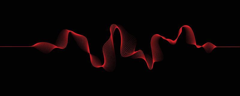Colorful abstract wave in black background. dynamic abstract line design in modern and luxurious style. panoramic wallpaper design for banner.