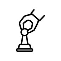 ilustración de contorno de vector de icono de ajedrez y mano
