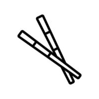 chopstick for sushi icon vector outline illustration