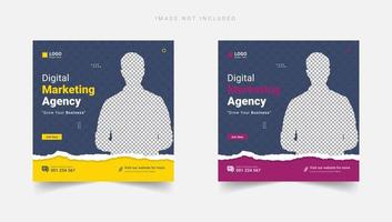 Digital business marketing agency social media post banner template vector