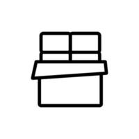 chocolate opened package icon vector outline illustration