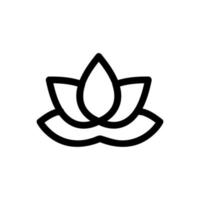 Lotus icon vector. Isolated contour symbol illustration vector