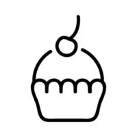 cherry cake icon vector outline illustration