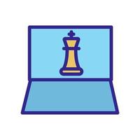 la ilustración del contorno del vector del icono del cuaderno de ajedrez