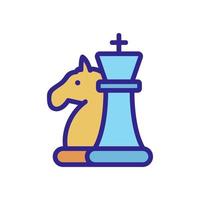 the chess pieces horse icon vector outline illustration