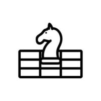 ajedrez caballo juego campo icono vector contorno ilustración