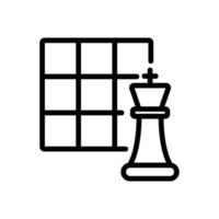 ilustración de contorno de vector de icono de reina de ajedrez