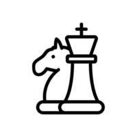 the chess pieces horse icon vector outline illustration