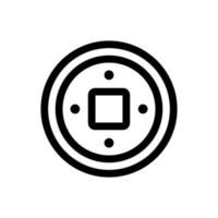 vector de icono de moneda china. ilustración de símbolo de contorno aislado