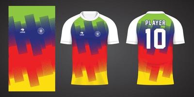 colorful football jersey sport design template vector