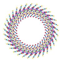 colorful multi colores dots egg shape round frame on white background,vector illustration vector