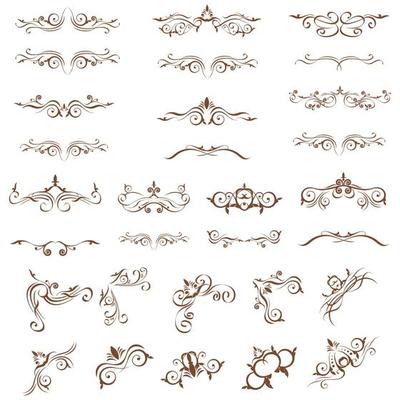 Set Of decorative Vector Corner Framers Isolated On A White Background.