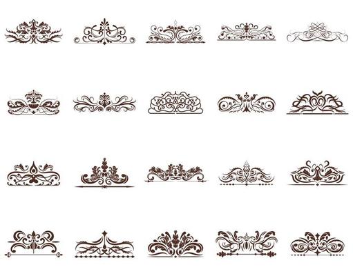 Vintage calligraphic elements. Decorative frames, flourish dividers, borders. Beautiful swirls sink decorated with motifs and scrolls. Circle, square and rectangular frames for cards vector