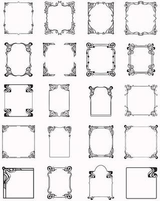 Decorative frames. Retro ornamental frame, vintage rectangle ornaments, and ornate border. Decorative wedding frames, antique museum picture borders, or deco divider. Isolated icons vector set