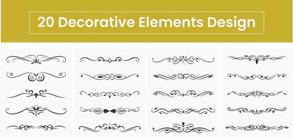 Retro design elements, decorative elements, border and page rules, vector graphic elements for design, calligraphic design elements, Flowers, Branches and Swirls, calligraphic elements or flourishes