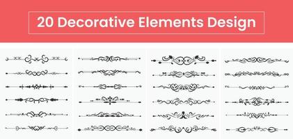 elementos gráficos, elementos vintage vectoriales, ilustración vectorial de elementos florales, bordes y divisores, diseño floral, diseño decorativo vector