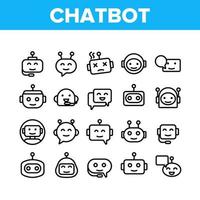 Chatbot Robot Collection Elements Icons Set Vector