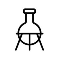 test tube on the stand icon vector. Isolated contour symbol illustration vector