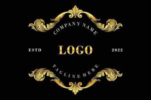 fondo del logotipo de la vendimia. marco de lujo clásico y clipart vector