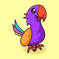 Colorful Cute Parrot Premium Vector Illustration