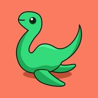 Green marine dinosaur Premium Vector illustration