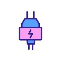 power adapter with charger plug icon vector outline illustration