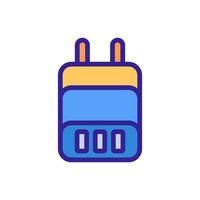 power adapter with plug for three devices icon vector outline illustration