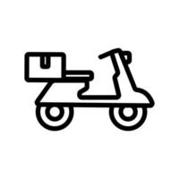 vector de icono de motocicleta de mensajería. ilustración de símbolo de contorno aislado