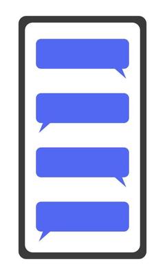 Smartphone with a chat on the screen. Chat with friends in messenger. Flat style. Vector illustration