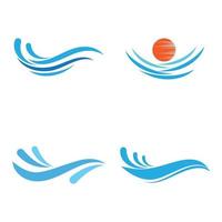 Water wave icon vector illustration design logo