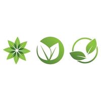 logotipos de vector de elemento de naturaleza ecología de hoja verde