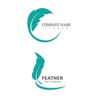 Feather Logo Vector Template Symbol Design