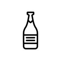 Champagne icon vector. Isolated contour symbol illustration vector