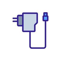 wired charger for phone icon vector outline illustration