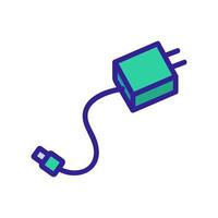 wire and charging power supply icon vector outline illustration