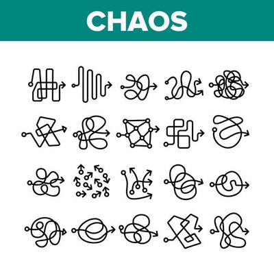 Chaos Arrow Movement Collection Icons Set Vector