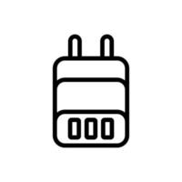 power adapter with plug for three devices icon vector outline illustration