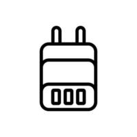 power adapter with plug for three devices icon vector outline illustration