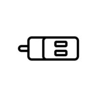 square power unit with two charging slots icon vector outline illustration