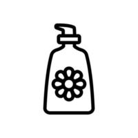 ilustración de contorno de vector de icono de botella de jabón líquido de manzanilla
