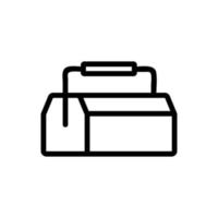 wooden tool box with handle icon vector outline illustration