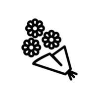 ilustración de contorno de vector de icono de ramo de flores de manzanilla