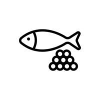 fish, caviar icon vector. Isolated contour symbol illustration vector