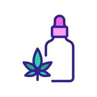 ilustración de contorno de vector de icono de botella de elixir de cannabis